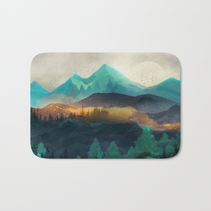 Green Wild Mountainside Bath Mat Gallery Image 1