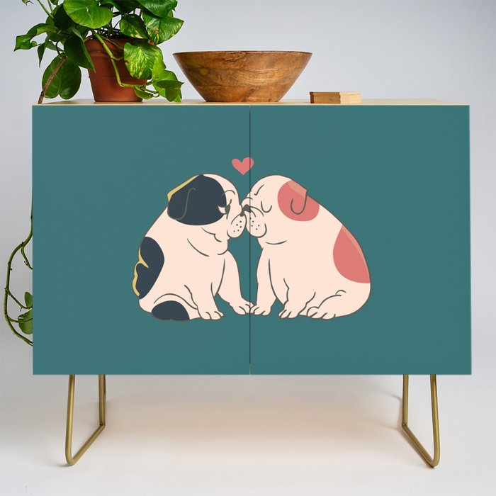 English Bulldog Kisses Credenza Gallery Image 1