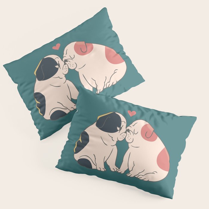 English Bulldog Kisses Pillow Sham Gallery Image 1