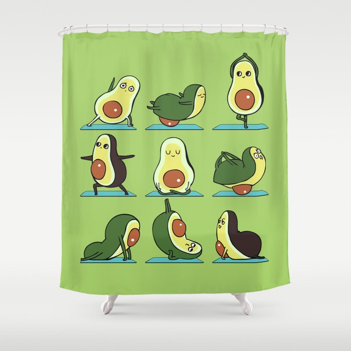 Avocado Yoga Shower Curtain Gallery Image 1