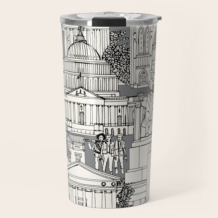 Washington DC toile gray Travel Mug Gallery Image 1