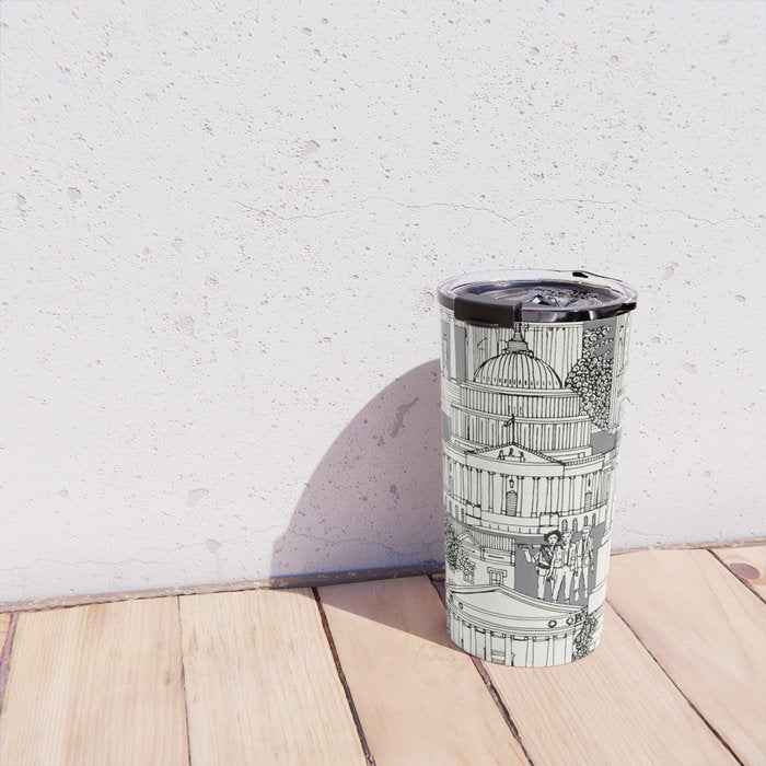Washington DC toile gray Travel Mug Gallery Image 4