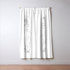 Minimal Line Art Woman with Flowers IV Window Curtain Gallery Image 3
