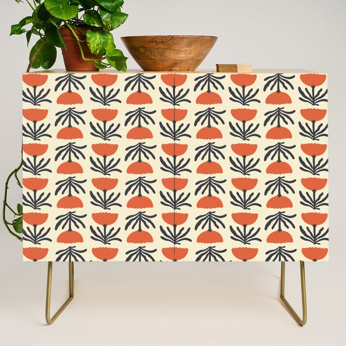 Retro 70s Tulip Pattern Credenza Gallery Image 1