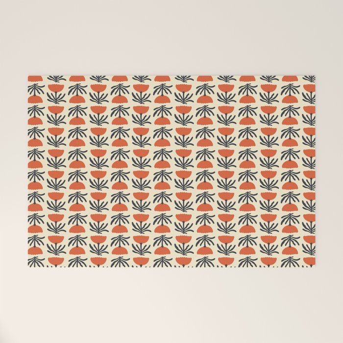 Retro 70s Tulip Pattern Welcome Mat Gallery Image 1
