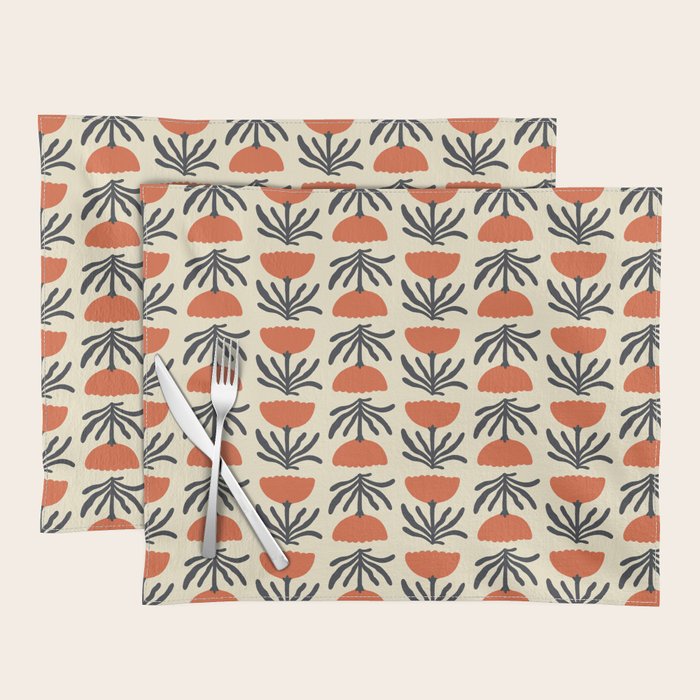 Retro 70s Tulip Pattern Placemat Gallery Image 1