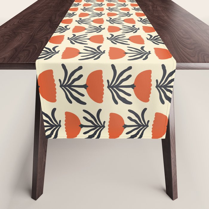 Retro 70s Tulip Pattern Table Runner Gallery Image 1
