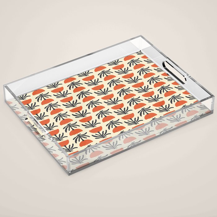 Retro 70s Tulip Pattern Acrylic Tray Gallery Image 1