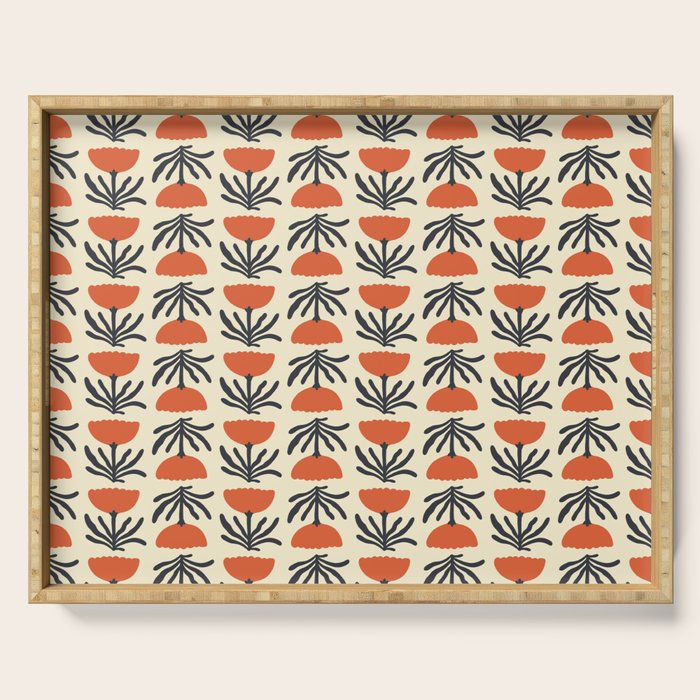Retro 70s Tulip Pattern Serving Tray Gallery Image 1