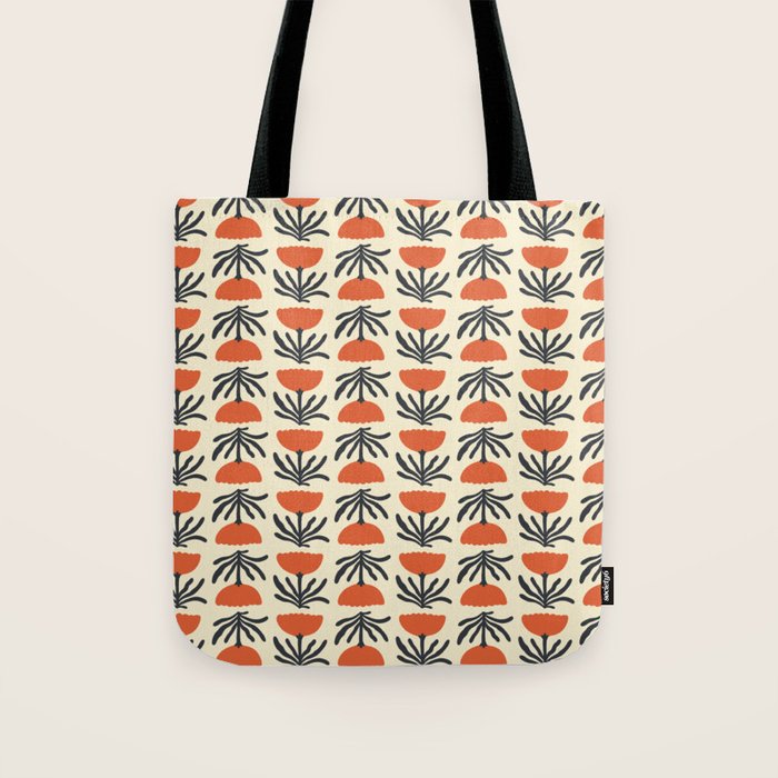 Retro 70s Tulip Pattern Tote Bag Gallery Image 1