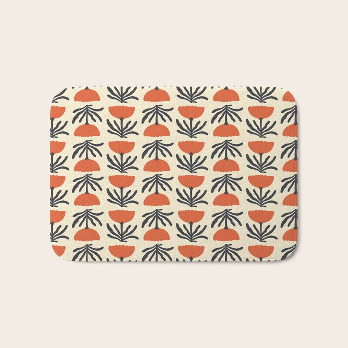 Retro 70s Tulip Pattern Bath Mat Gallery Image 1