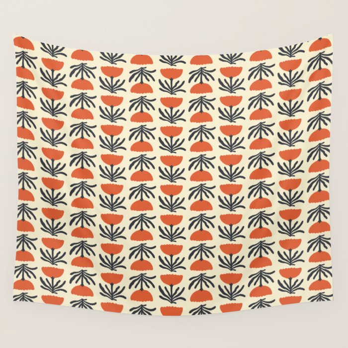 Retro 70s Tulip Pattern Wall Tapestry Gallery Image 4