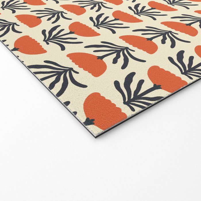 Retro 70s Tulip Pattern Welcome Mat Gallery Image 2