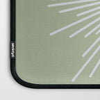 Midcentury Modern Minimalist Sunburst 4 in Light Silver Gray and Sage Green Laptop Sleeve Gallery Image 3