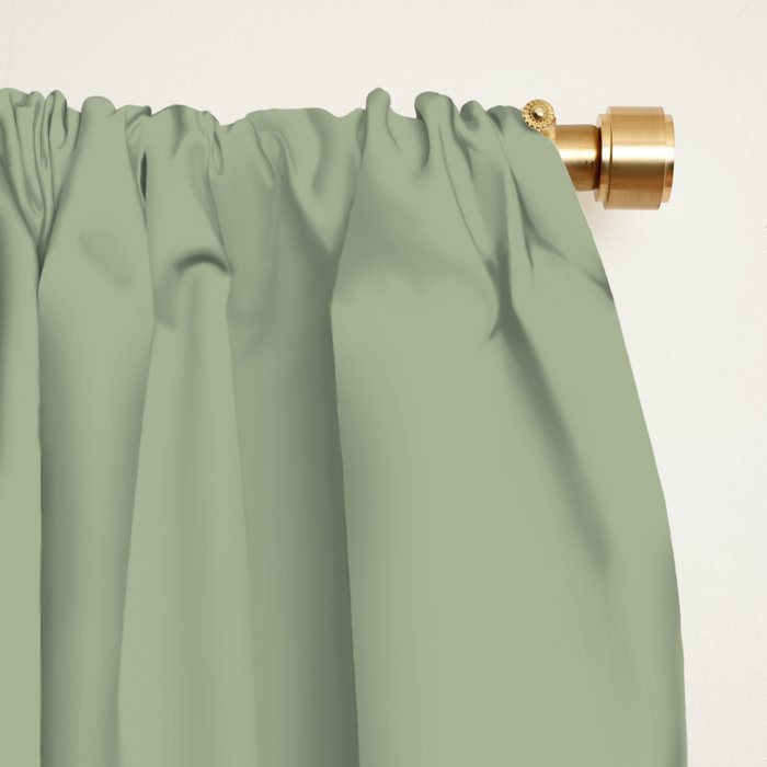 Midcentury Modern Minimalist Sunburst 4 in Light Silver Gray and Sage Green Window Curtain Gallery Image 2