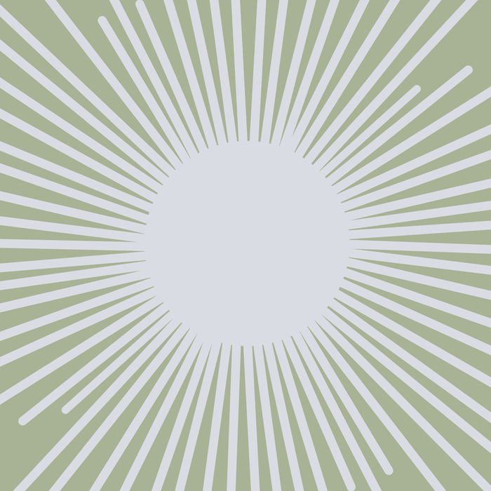 Midcentury Modern Minimalist Sunburst 4 in Light Silver Gray and Sage Green Coffee Mug Gallery Image 2