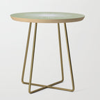 Midcentury Modern Minimalist Sunburst 4 in Light Silver Gray and Sage Green Side Table Gallery Image 1
