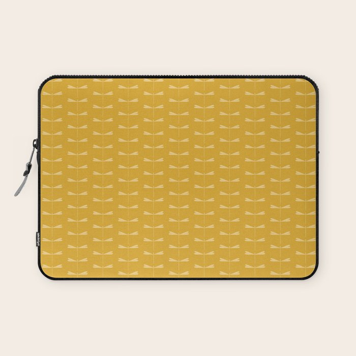 Dragonfly Pattern XIV Golden Yellow Laptop Sleeve Gallery Image 1