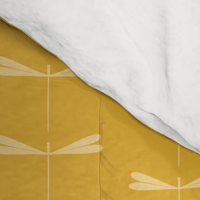 Dragonfly Pattern XIV Golden Yellow Comforter Gallery Image 4