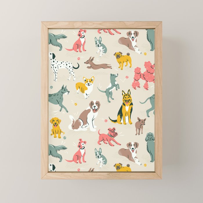Silly Dog Friends Mini Art Print Gallery Image 1