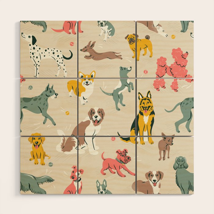 Silly Dog Friends Wood Wall Art Gallery Image 1