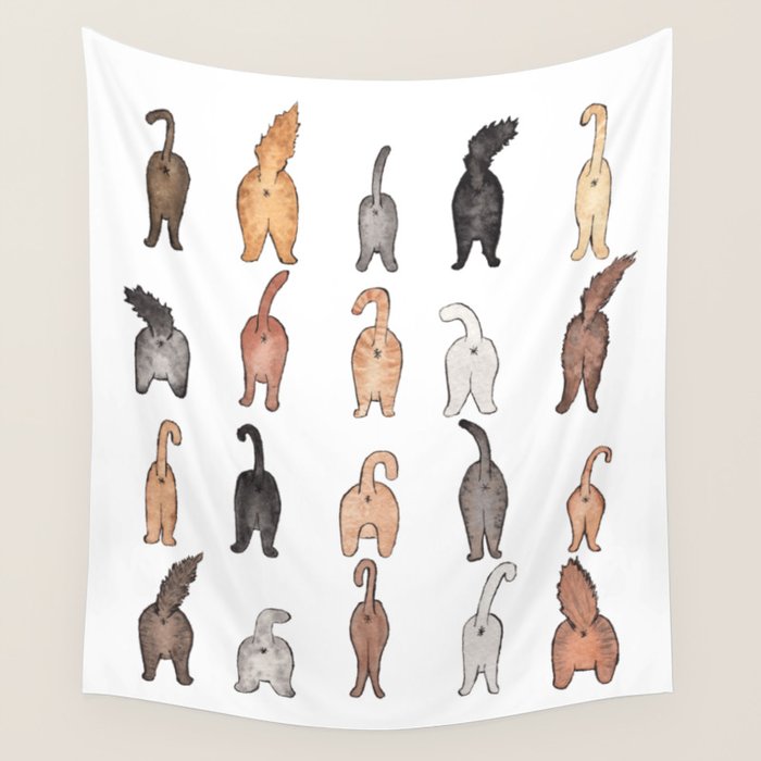 Cat butts Wall Tapestry Gallery Image 4