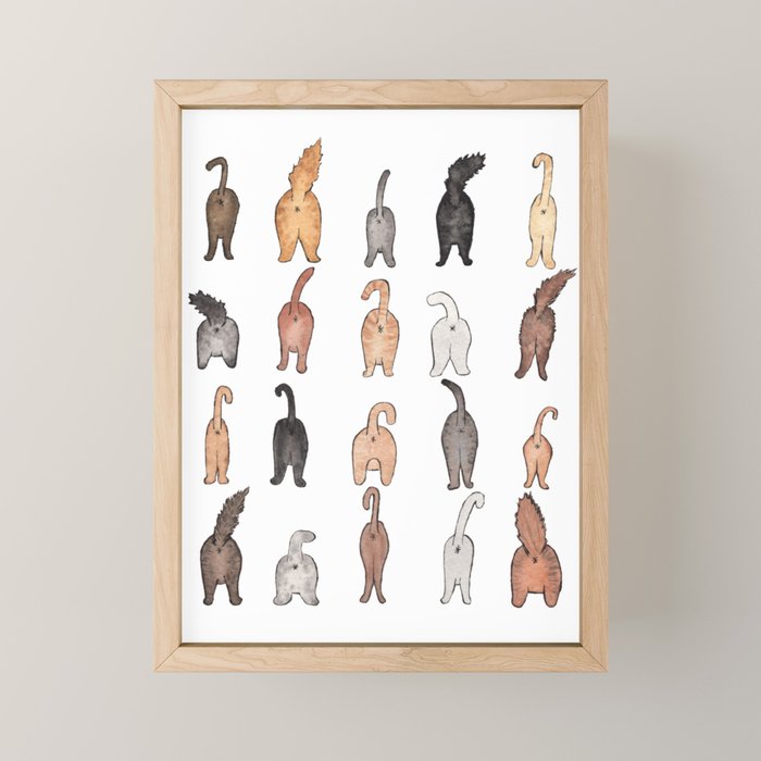 Cat butts Mini Art Print Gallery Image 1