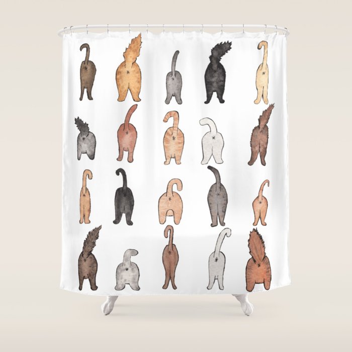 Cat butts Shower Curtain Gallery Image 1