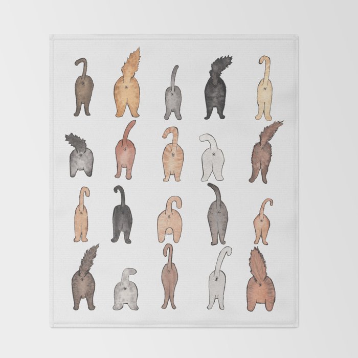 Cat butts Throw Blanket Gallery Image 2
