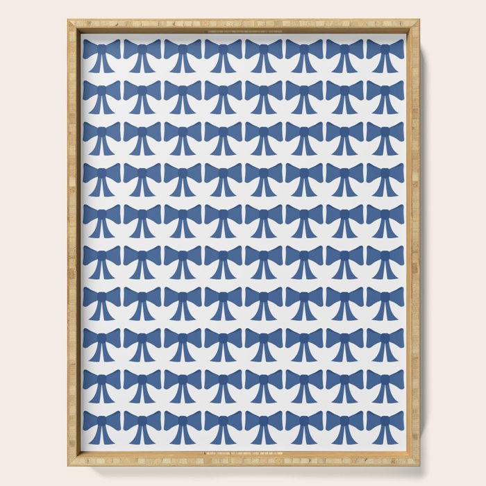 Vintage Bows V Blue Serving Tray Gallery Image 1