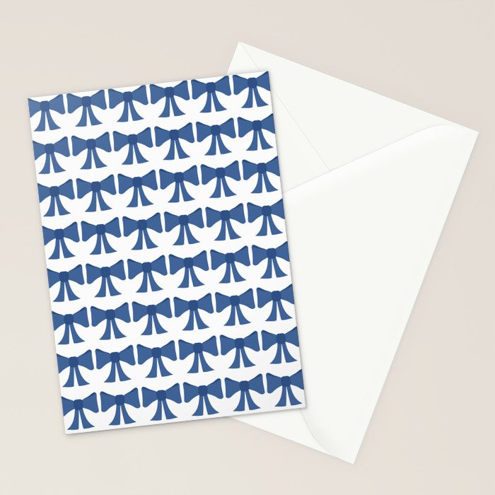 Vintage Bows V Blue Stationery Card Gallery Image 2
