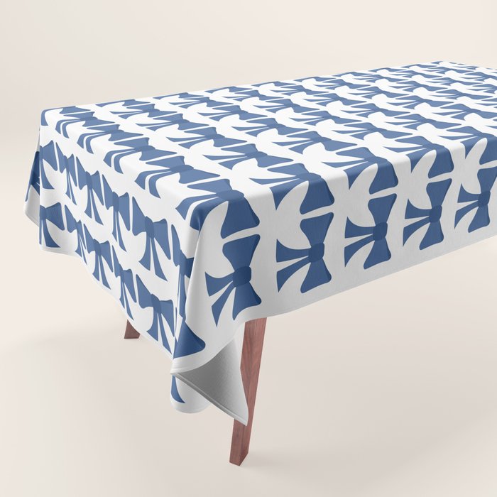 Vintage Bows V Blue Tablecloth Gallery Image 1