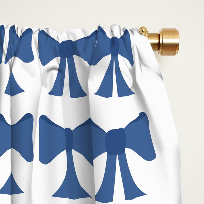 Vintage Bows V Blue Window Curtain Gallery Image 2