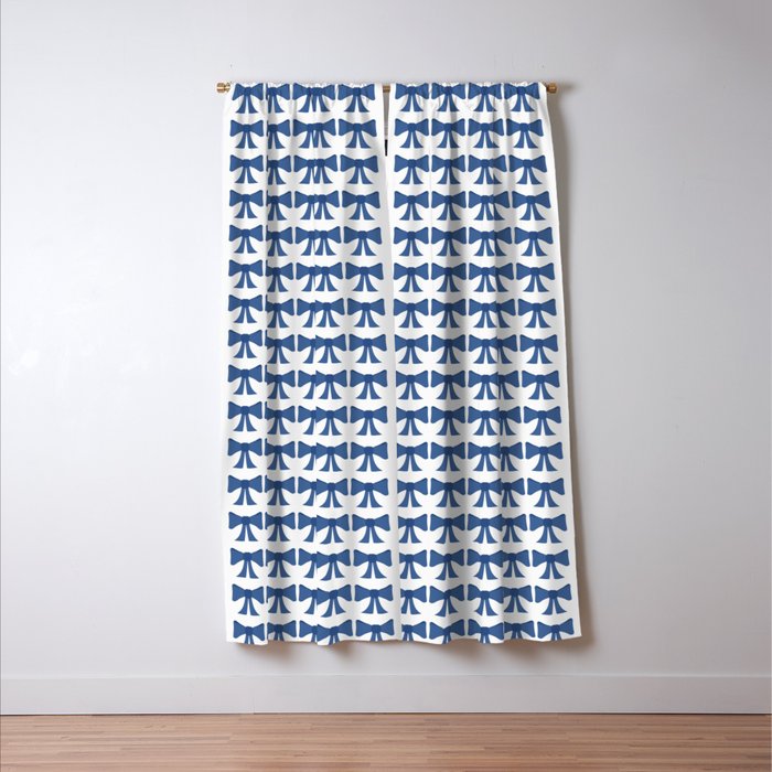 Vintage Bows V Blue Window Curtain Gallery Image 3