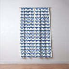 Vintage Bows V Blue Window Curtain Gallery Image 3
