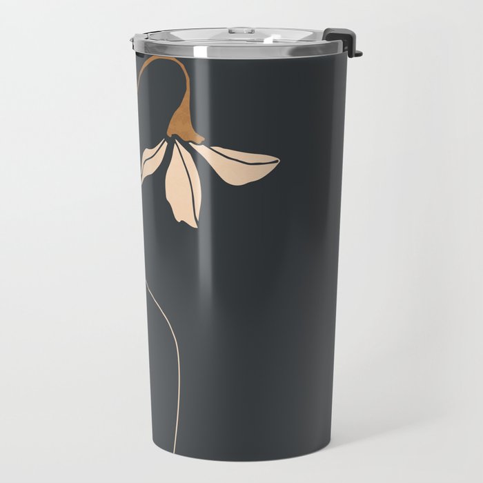Minimal Abstract Art Vase Flower 6 Travel Mug Gallery Image 2