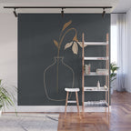 Minimal Abstract Art Vase Flower 6 Wall Mural Gallery Image 1