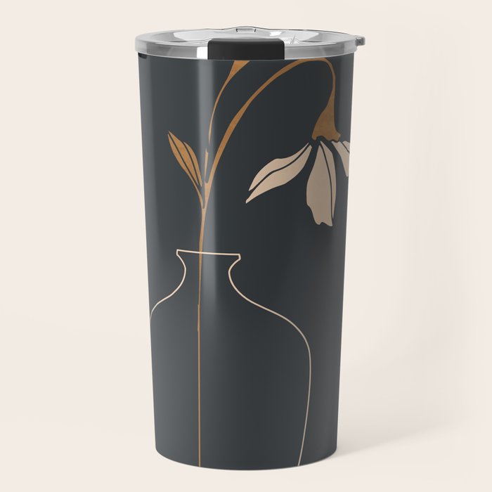 Minimal Abstract Art Vase Flower 6 Travel Mug Gallery Image 1