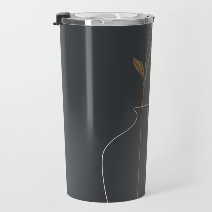 Minimal Abstract Art Vase Flower 6 Travel Mug Gallery Image 3