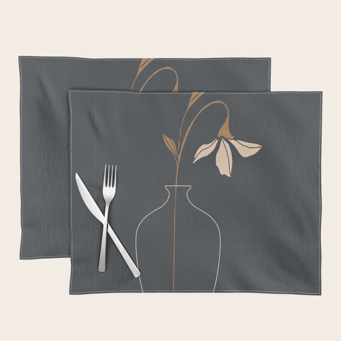 Minimal Abstract Art Vase Flower 6 Placemat Gallery Image 1