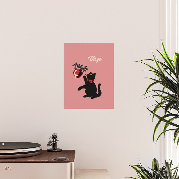Virgo Xmas Cat Poster Gallery Image 2