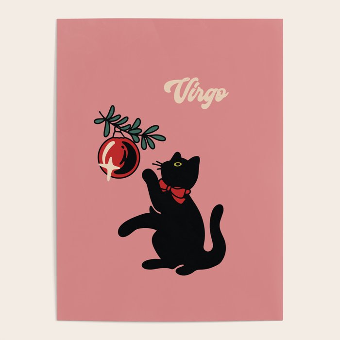 Virgo Xmas Cat Poster Gallery Image 4