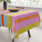 Bold Color Stripes Play Summer Bright Pattern 1 Tablecloth Gallery Image 3