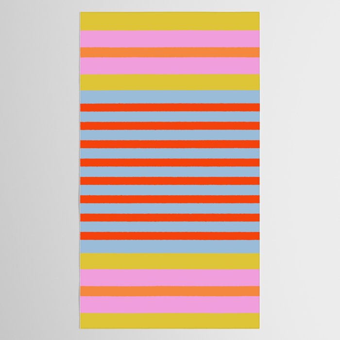 Bold Color Stripes Play Summer Bright Pattern 1 Tablecloth Gallery Image 2