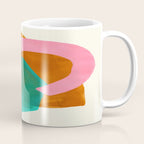 Ochre Pink Marine Green Fun Colorful Mid Century Modern Abstract Painting Shapes Pattern Coffee Mug Gallery Image 1
