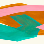 Ochre Pink Marine Green Fun Colorful Mid Century Modern Abstract Painting Shapes Pattern Coffee Mug Gallery Image 2