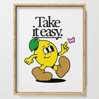 Funny lemon cartoon mascot character  Serving Tray Gallery Image 1