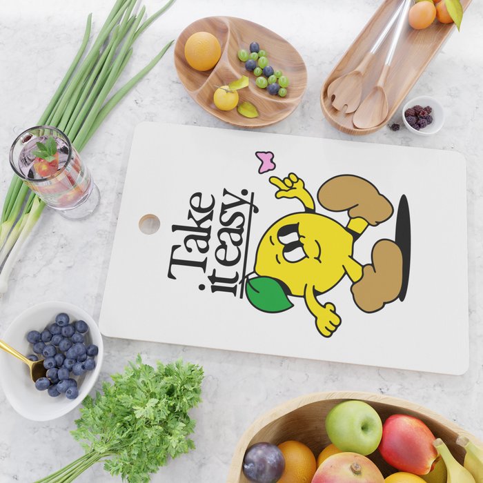 Funny lemon cartoon mascot character  Cutting Board Gallery Image 2