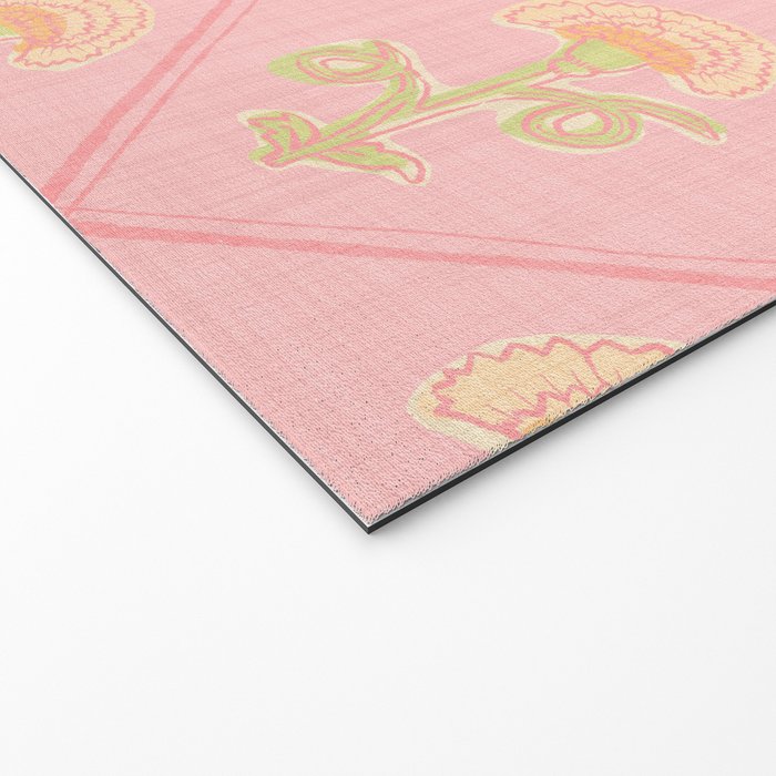 Provence Cottage Floral in Pink Linen  Welcome Mat Gallery Image 2