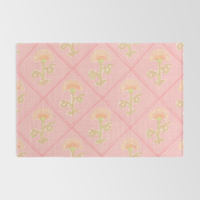 Provence Cottage Floral in Pink Linen  Rug Gallery Image 2
